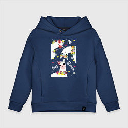 Детское худи оверсайз Семья три ламы с цветами