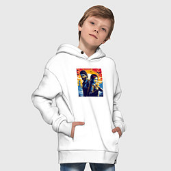 Толстовка оверсайз детская Ellie and Joel - pop art fantasy, цвет: белый — фото 2