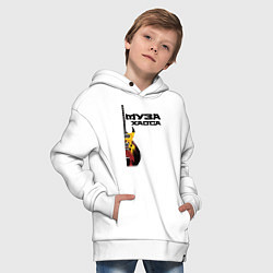Толстовка оверсайз детская Муза хаоса рок, цвет: белый — фото 2