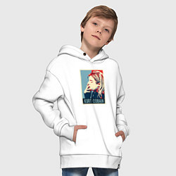 Толстовка оверсайз детская Kurt Cobain - Nirvana, цвет: белый — фото 2