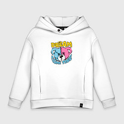 Толстовка оверсайз детская Мечты сбываются, цвет: белый