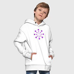 Толстовка оверсайз детская Звезды кругом, цвет: белый — фото 2
