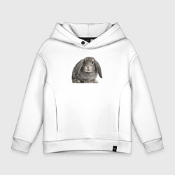 Детское худи оверсайз Серый пушистый кролик