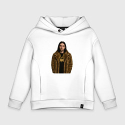 Толстовка оверсайз детская Bones в шубе, цвет: белый
