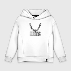 Толстовка оверсайз детская Цепь Bones, цвет: белый