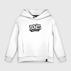 Детское худи оверсайз Bones белый логотип