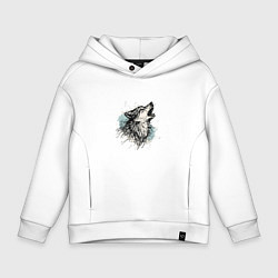 Детское худи оверсайз Скетч Волк
