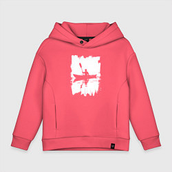 Детское худи оверсайз Каякинг белый штрих