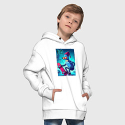 Толстовка оверсайз детская Bender skateboarding - ai art fantasy, цвет: белый — фото 2