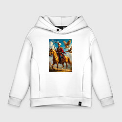 Детское худи оверсайз Казак на коне с совами