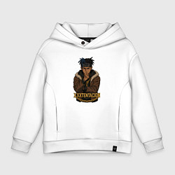 Толстовка оверсайз детская XXXTentacion задумчивый, цвет: белый
