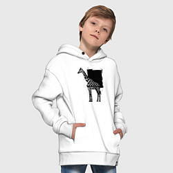 Толстовка оверсайз детская Жираф в стиле граффити, цвет: белый — фото 2