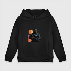Толстовка оверсайз детская Поп-арт контр-террорист CS 2, цвет: черный