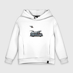 Детское худи оверсайз Ретрофутуристический летающий автомобиль Milk