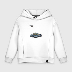 Детское худи оверсайз Летающее такси ретрофутуризм стримлайн