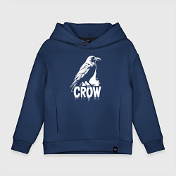 Толстовка оверсайз детская Ворона в стиле граффити, цвет: тёмно-синий