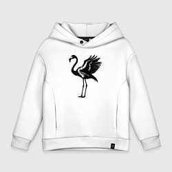 Детское худи оверсайз Черный фламинго с крыльями