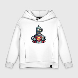 Толстовка оверсайз детская Super Bender meme, цвет: белый