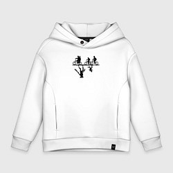Толстовка оверсайз детская Очень странные дела параллельный мир, цвет: белый