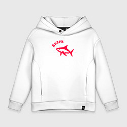 Детское худи оверсайз Акула-красный силуэт