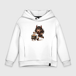 Детское худи оверсайз Девочка зомби бежит за роллом