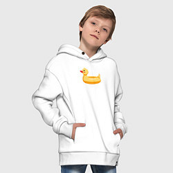Толстовка оверсайз детская Уточка надувная, цвет: белый — фото 2