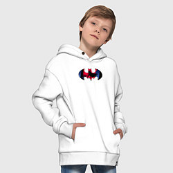 Толстовка оверсайз детская Batman knight, цвет: белый — фото 2