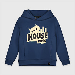 Детское худи оверсайз House Music Logo with Heart