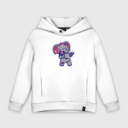 Толстовка оверсайз детская Слоник зомби, цвет: белый