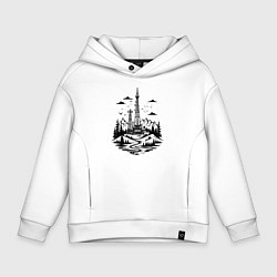 Детское худи оверсайз Нефтяная вышка в горах