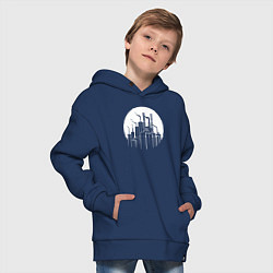 Толстовка оверсайз детская Лунный завод, цвет: тёмно-синий — фото 2