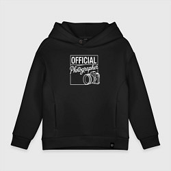 Толстовка оверсайз детская Официальный фотограф, цвет: черный