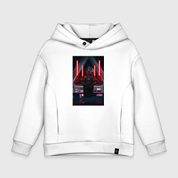 Толстовка оверсайз детская Darth Vader meditating, цвет: белый