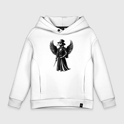 Толстовка оверсайз детская Крылатый чумной доктор, цвет: белый