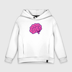 Толстовка оверсайз детская Pinky brain, цвет: белый