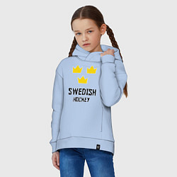 Толстовка оверсайз детская Swedish Hockey, цвет: мягкое небо — фото 2