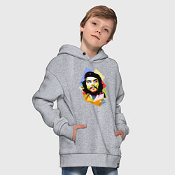 Толстовка оверсайз детская Che Guevara Art, цвет: меланж — фото 2