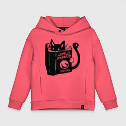 Детское худи оверсайз Кот с книгой