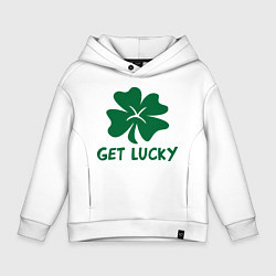 Толстовка оверсайз детская Get lucky, цвет: белый