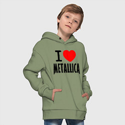 Толстовка оверсайз детская I love Metallica, цвет: авокадо — фото 2
