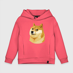 Толстовка оверсайз детская Doge, цвет: коралловый