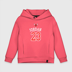 Толстовка оверсайз детская Jordan 23, цвет: коралловый