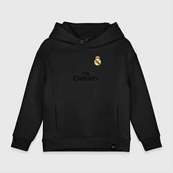 Толстовка оверсайз детская Real Madrid: Fly Emirates, цвет: черный