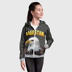 Толстовка на молнии детская Dagestan Eagle, цвет: 3D-меланж — фото 2