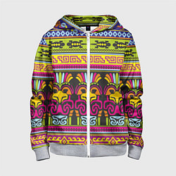 Толстовка на молнии детская Мексика, цвет: 3D-меланж