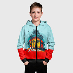 Толстовка на молнии детская HAWAII 6, цвет: 3D-черный — фото 2