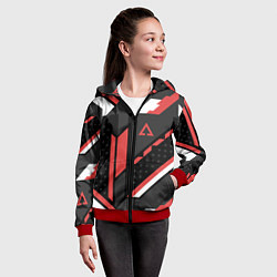 Толстовка на молнии детская CS:GO Cyrex Pattern, цвет: 3D-красный — фото 2