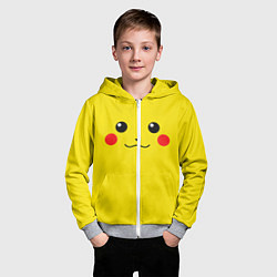 Толстовка на молнии детская Happy Pikachu, цвет: 3D-меланж — фото 2