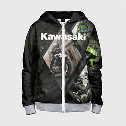 Толстовка на молнии детская Kawasaky, цвет: 3D-меланж