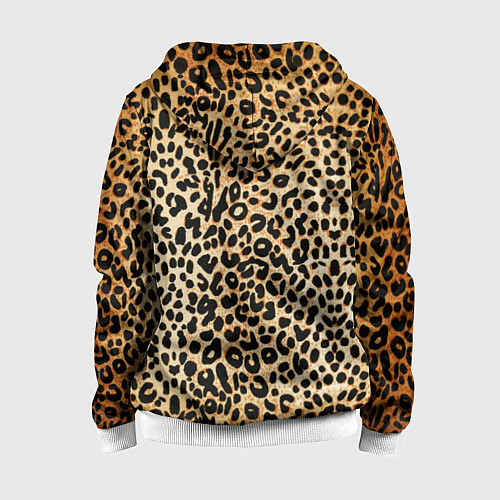 Детская толстовка на молнии Гепард (шкура) / 3D-Белый – фото 2